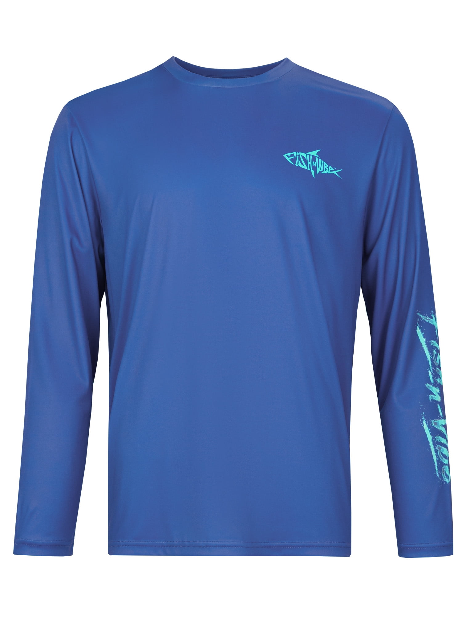 Fish N Vibe Men's Sublimated Long Sleeve Performance Tee, Nautical Blue/Fnv Ocean Air, XL