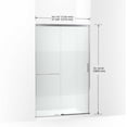 thumbnail image 2 of Kohler 707613-8G81-MX 75.5 x 47.62 in. Elate Sliding Shower Door with 0.31 in. Thick Heavy Crystal Clear Glass & Privacy Band - Matte Nickel, 2 of 7