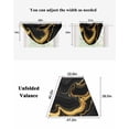 thumbnail image 6 of Waterfall Valances for Windows, Marble Black Kitchen Sheer Valance Curtains, Vintage Gold Art Abstract Farmhouse Rod Pocket Elegant Swag Valances for Living Room Bedroom, 47.2"x38.5", 3 Panel, 6 of 8