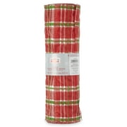 Holiday Time Red and Green Plaid Mesh Christmas Ribbon Rolls, 10.5"