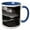 Blue/White, variant on 3drose, Black and White Landscape View of Loch Arkaig, Highlands of Scotland, 11oz Two-tone Green Mug