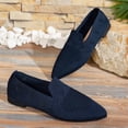 thumbnail image 6 of Msgweeeg Summer Sandals Flats Women's Fashionable Casual Versatile Plus Size Breathable Loafers Solid Color Pointed Toe Closed Heel Flat Soft Sole One-Foot Low Heels Shoes, 6 of 10