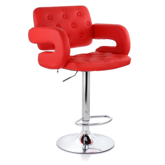 Elama Bar Stool with Adjustable Height, Red