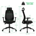 thumbnail image 4 of Giantex Ergonomic Office Chair, Height Adjustable, Reclining Swivel High Back Mesh Chair with 3D Adjustable Armrests, Headrest, Clothes Hanger, Reclining Swivel Computer Desk for Home Office, 4 of 10