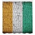 thumbnail image 2 of Ambesonne Ivory Coast Shower Curtain, Old Brick Wall Flag, 69"Wx84"L, Dark Yellow Grey, 2 of 2