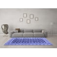 thumbnail image 3 of Ahgly Company Machine Washable Indoor Round Abstract Blue Modern Area Rugs, 7' Round, 3 of 4
