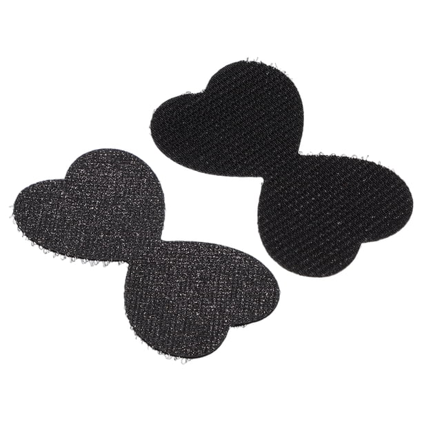 2 Piezas de Almohadillas para el Cabello en Forma de Corazón, Parche para Flequillo para Mujeres, Cintas Mágicas para el Cabello, Sujetadores de Cabello Negros