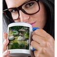 thumbnail image 2 of 3drose, Japanese Garden River Lantern, 15oz Two-tone Blue Mug, 2 of 6