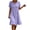 A-Purple, variant on Summer Womens Plus Size Dress 100% Cotton Casual Short Sleeve V-Neck Button Front Hem Mini Dress