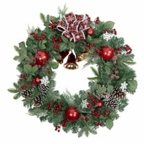 Northlight Red Bells and Mixed Foliage Artificial Christmas Wreath 30-Inch Unlit