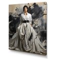 thumbnail image 2 of Designart "Vintage Couture Elegance White Woman Portrait" Fashion Canvas Wall Art - Glam White Balenciaga Bedroom Canvas Wall Art, 2 of 6