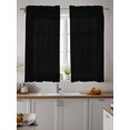 thumbnail image 2 of Black Curtains 45 Inch Length, Sheer Curtains for Bedroom Living Room Window Pure Black Rod Pocket Voile Drapes Kitchen Curtains Small Half Window 52"x45" 2 Panels, 2 of 7