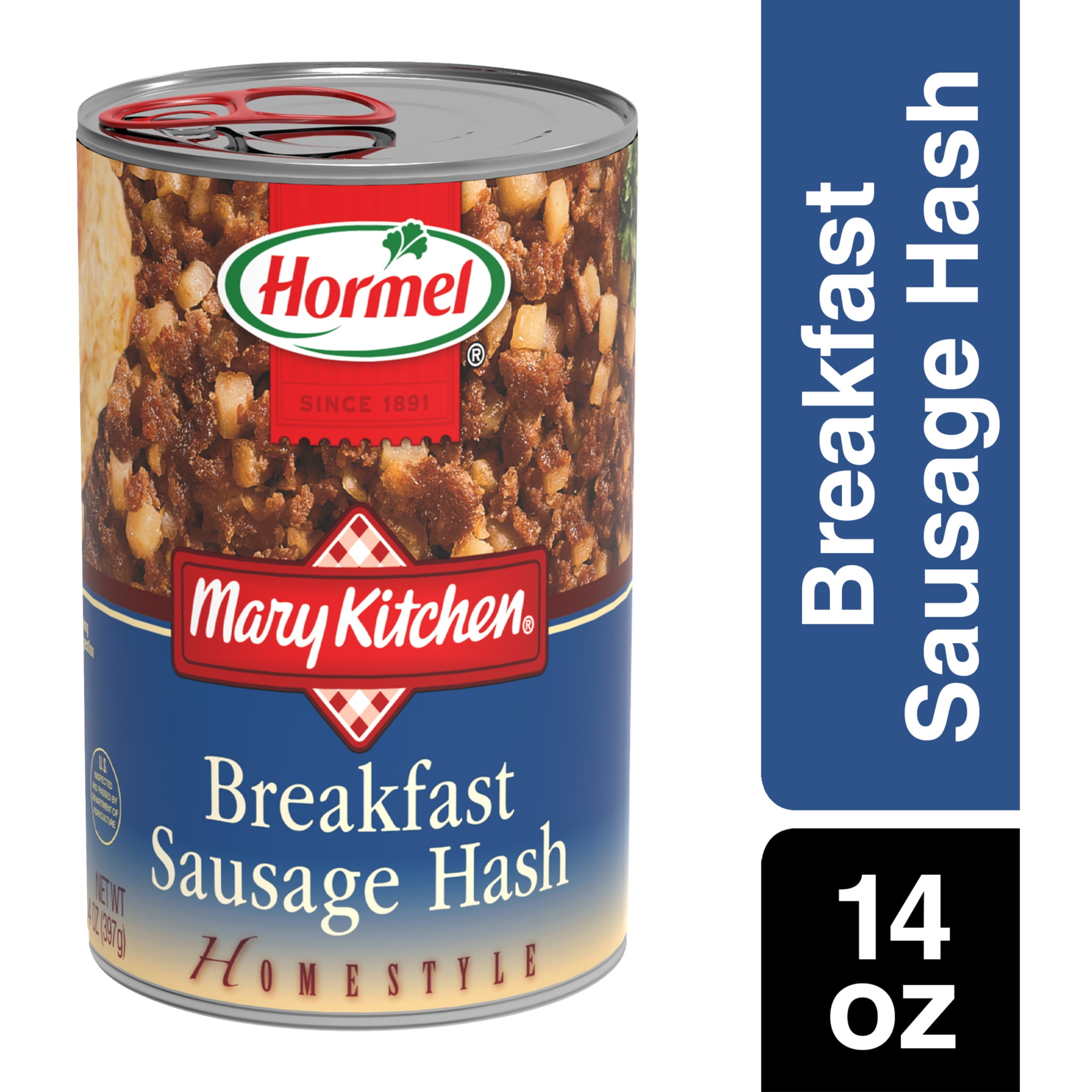 (12 pack) HORMEL MARY KITCHEN Breakfast Sausage Hash, Shelf-Stable, 14 oz Steel Can
