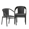 thumbnail image 2 of BizChair 4 Pack Gray Rattan Indoor-Outdoor Restaurant Stack Chair, 2 of 13