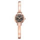 thumbnail image 1 of Reloj de cuarzo con correa de aleación de moda con números y esfera redonda, elegante reloj femenino (oro rosa y negro), 1 of 5