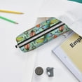 thumbnail image 6 of Fotbe Retro Seamless Flying Butterflies Pattern Leather Pencil Case, Pencil Pouch with Durable Zipper, Compact and Stylish Organizer for Stationery, Art Supplies, Travel Essentials, 6 of 7