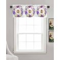 thumbnail image 3 of Purple Spring Floral Kitchen Valances for Windows Farmhouse Linen Window Valance Curtain for Living Room Window Treatment Summer Bee Lavender Botanical Art Valance Rod Pocket Topper, 42 x 12 Inch, 3 of 6