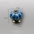 thumbnail image 2 of Decor Set of 1 Vintage Ceramic Pumpkin Drawer Pulls - Blue, 2 of 5