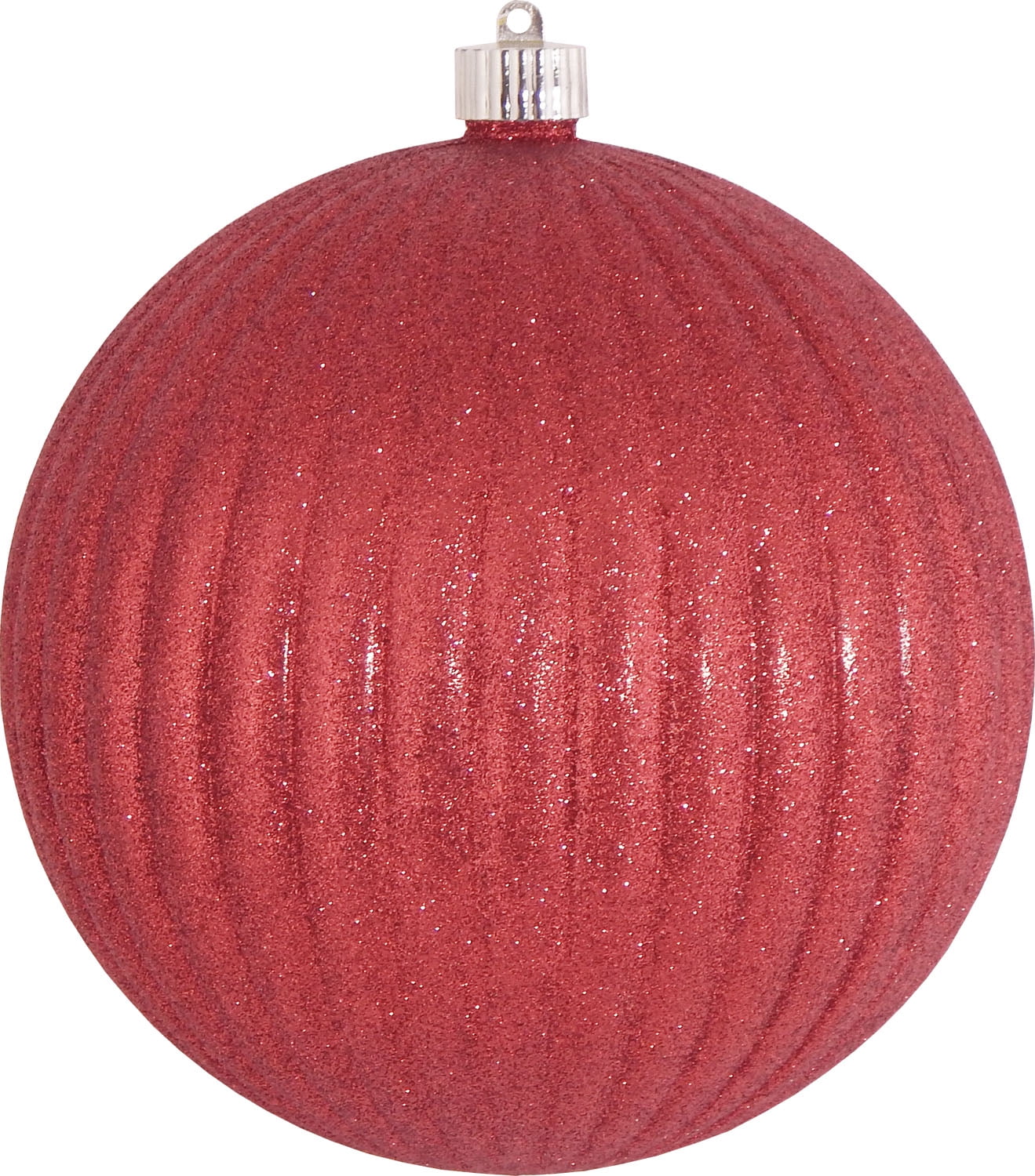 8 Inch Red Glitter Ripple Ball 4th of July Decoration by Christmas by ...