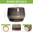 thumbnail image 3 of Ordivicd 6 inch Dark Reactive Glaze Round Ceramic Planter Pot with Drainage Hole & Saucer, Small Indoor Succulent Cactus Plant Pot for Home Windowsill Decor, Gift for Plant Lovers Women, 3 of 8