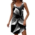 thumbnail image 4 of FDGIU Women's Sleeveless Print Scoop Neck Bodycon Mini Dress, Casual Summer Form-Fitting Short Dress, 4 of 7