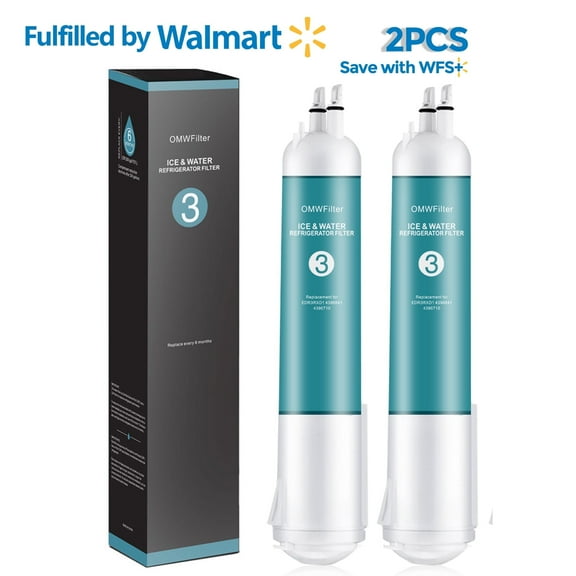 EDR3/RXD1 Water Filter 3 Replacement Compatible with Ice and Water Refrigerator Filter 4396841 4396710 4396710P 4396841P 9030 9083 469083 469030 46-9083 46-9030 P1RFWB2 P1WB2 P1WB2L T1RFKB1, 2-Pack