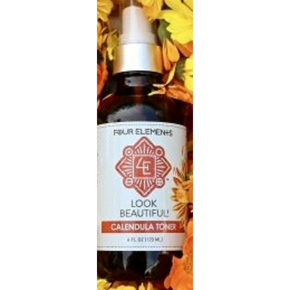 Look Beautiful Calendula Toner Four Elements Organic Herbals 4 oz Liquid