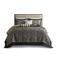thumbnail image 2 of Madison Park Aubrey 5-Piece Cotton Reversible Jacquard Bedspread Set - Black, 2 of 5