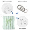 thumbnail image 4 of Green Bow Shower Curtain, Waterproof Shower Curtains for Bathroom, Cute Bowknot Minimalist Solid Color Washable Fabric Bathtub Curtain Set Bath Decor with 12 Hooks Stall 36"x72", 4 of 8