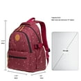 thumbnail image 2 of KAUKKO backpack for school & leisure with 15 inch laptop compartment, 30 * 15 * 45 cm, 20.2L（24 Red）, 2 of 5