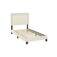 thumbnail image 5 of Furinno Laval Double Row Nail Head Bed Frame, 12PC Slat Style, Linen, Twin, 5 of 5