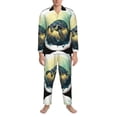 thumbnail image 3 of Lsque Watercolor Turtle3 Pattern Long Sleeve Pajama Set for Men - Soft 2-Piece Sleepwear and Loungewear Set with Pockets, Comfy Nightwear-XX-Large, 3 of 7
