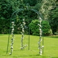 thumbnail image 7 of CobraCo 3-Sided 106" Gothic Steel Trellis Arbor - Green, 7 of 7