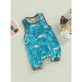 thumbnail image 3 of Arvbitana 0-18 Months Newborn Baby Boy Sleeveless Romper Marine Animals Printed Snap Crotch Loose Fit Bodysuit, 3 of 9