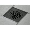 thumbnail image 2 of Kingston Brass BSF6360ORB Watercourse Floral 4" Brass Square Grid Shower Drain with Flange and Hair Trap, Oil Rubbed Bronze, 2 of 5