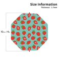 thumbnail image 3 of Pofeuu Hand Drawn Strawberry Print Leather Coasters Set of 6, Round Cups Mugs Mat Pad for Home Kitchen Heat Resistant Drink Coasters,Octagon, 3 of 7