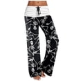 thumbnail image 1 of Halloween Women's Casual Print Drawstring Wide Leg Pants Comfortable Patchwork Classic Loose Fit Stylish Soft Fabric, 1 of 5