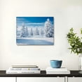 thumbnail image 5 of Pratyus Snowy Landscape Trees Blue Sky Canvas Print Wall Art Decor for Home Living Room Bedroom Office Hotel Salon Bar, Ideal Gift for Holidays, Ready to Hang 20x16in, 5 of 6