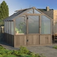 thumbnail image 2 of VEIKOUS 8x8ft Wood Walk-in Greenhouse for Outdoor W/ Adjustable Roof Vent & Lockable Door for Backyard, Patio Garden, 2 of 16