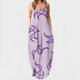 thumbnail image 1 of ICHUANYI Clearance Women's Fashion Sexy Vintage V Neck Sleeveless Printing Party Dresses(Purple, L) Ichaunyi WER2023080907935, 1 of 5
