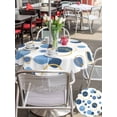 thumbnail image 5 of Outdoor Tablecloths with Umbrella Hole & Zipper, Blue Polka Dots Round Tablecloth 54 Inch, Modern Abstract Art Waterproof Table Cloth, Patio/Pool/Picnic Table Covers, 5 of 8