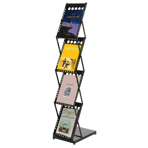 Winado 4Tier Folding Standing Magazine Display Rack,Portable Storage