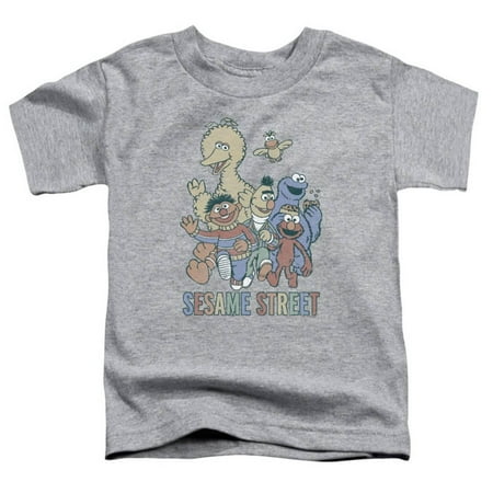- Toddler: Sesame Street- Colorful Group Apparel Baby T-Shirt - Grey