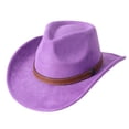thumbnail image 3 of YAYUBA Western Cowboy Hat for Women Men Small Short Wide Brim Beach Cattleman Cowboys Hats,Purple, 3 of 3