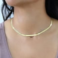 thumbnail image 2 of Nuragold 14k Real Yellow Gold Solid Herringbone Flexible 4mm Chain Necklace (14"-24") Italian Jewelry for Men & Women, 2 of 10