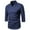 Navy, variant on Bcfgryg Men's Retro casual fashion solid color linen slim middle sleeve T-shirt Dress Shirts For Men Black