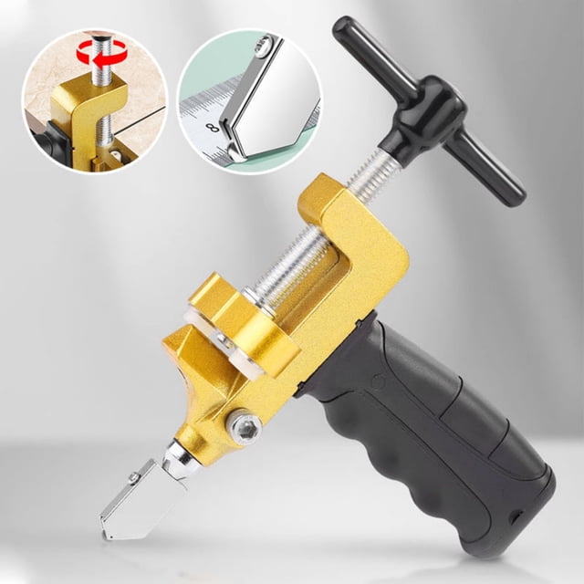 Xihbxyly Cortador de Azulejos y Vidrio, Abridor Manual de Azulejos de Cerámica, Hojas de Acero de Alta Dureza, Diseño Ergonómico con Mango En T, Ideal para Azulejos de Vidrio y Cerámica, Proyectos de