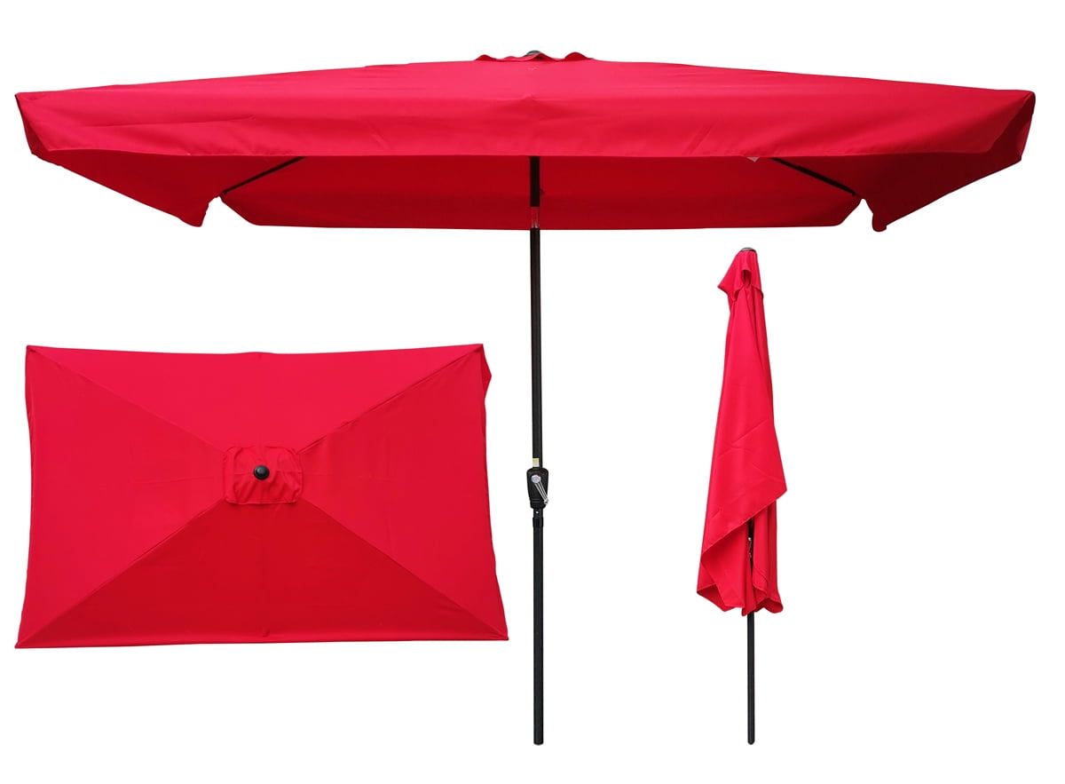 10 x 6.5ft Rectangular Patio Umbrella, Outdoor Market Umbrellas with