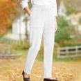 thumbnail image 7 of Tiweut Pants for Women Corduroy Long Straight Leg Elastic Waist with Pockets Trousers, 7 of 7