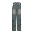 thumbnail image 6 of Womens Wide Leg Boyfriend Jeans Mid Rise Loose Fit Baggy Jeans Casual Denim Pants Joggers, 6 of 6